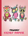 Primary Story Paper: Draw & Write Composition Book for Kids - 3 Owls Pink by Bigfoot Educational