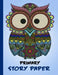 Primary Story Paper: Draw & Write Composition Book for Kids - Owl Blue by Bigfoot Educational