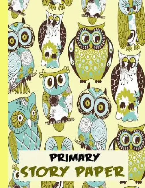 Primary Story Paper: Draw & Write Composition Book for Kids - Owls Yellow by Bigfoot Educational
