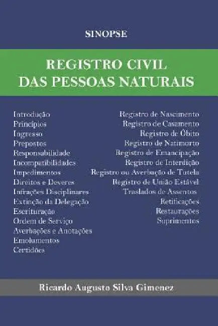 Sinopse de Registro Civil das Pessoas Naturais by Gimenez, Ricardo Augusto Silva
