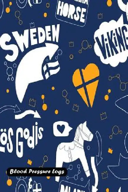 Blood Pressure Log: Seamless pattern with Sweden cover by Shamrock Logbook