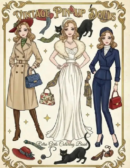 Vintage Pin-Up Dolls: Coloring Book by Inès J'Adore