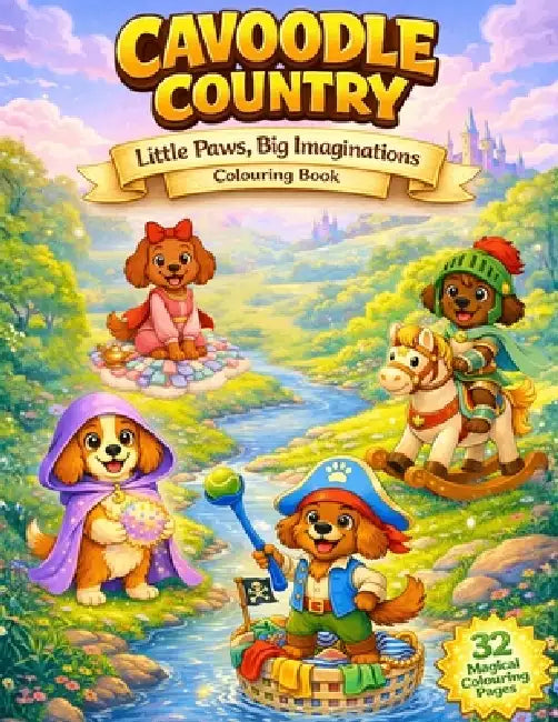 Cavoodle Country Little Paws Big Imaginations Colouring Book: A Whimsical Fantasy Dress-Up Colouring Book for Kids 3-8 by Cavoodle Country