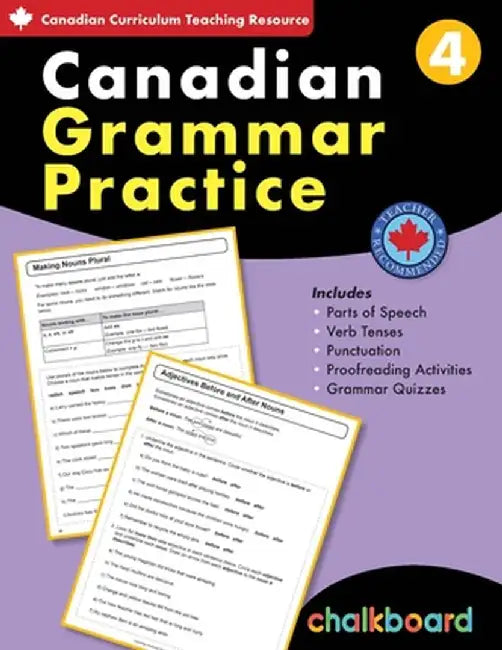 Canadian Grammar Practice Grade 4 by David MacDonald