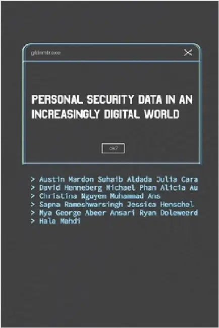 Personal Security Data in an Increasingly Digital World by Mardon, Austin