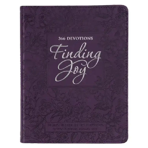 Finding Joy - 366 Devotions, Purple Floral Faux Leather Devotional for Women by Christianart Gifts