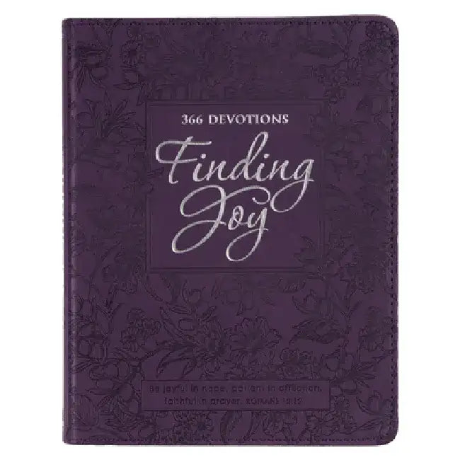 Finding Joy - 366 Devotions, Purple Floral Faux Leather Devotional for Women by Christianart Gifts