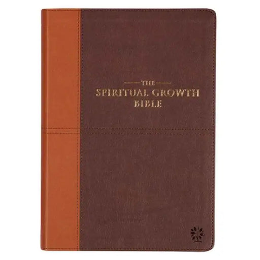 The Spiritual Growth Bible Brown & Tan Faux Leather