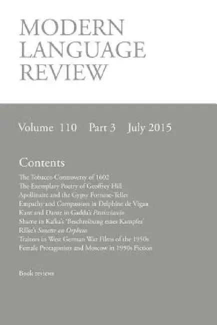 Modern Language Review (110: 3) July 2015 by D. F. Connon