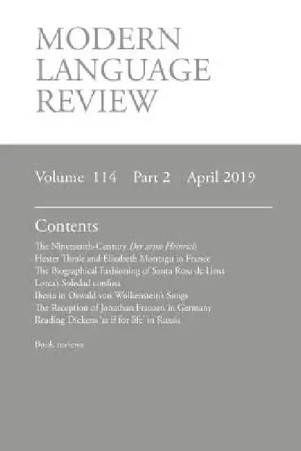 Modern Language Review (114: 2) April 2019 by D. F. Connon