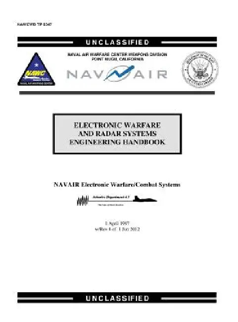 Electronic Warfare and Radar Systems Engineering Handbook by Scott O'Neill, Naval Air Wafare Center Weapons Dvn, U. S. Naval Air Systems Command