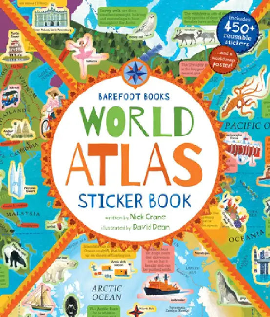 Barefoot Books World Atlas Sticker Book by David Dean