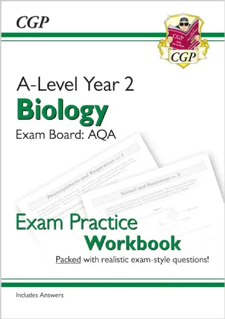 A-Level Biology: AQA Year 2 Exam Practice Workbook - includes Answers by CGP Books