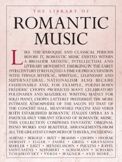 The Library of Romantic Music by Hal Leonard Corp
