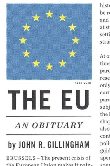 The EU: An Obituary by John R. Gillingham