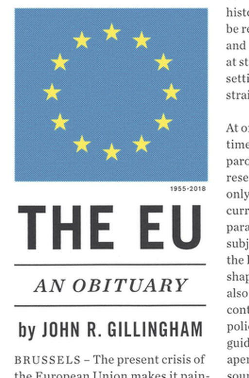 The EU: An Obituary by John R. Gillingham