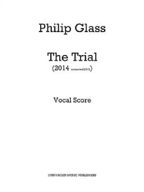 The Trial: Vocal Score by Franz Kafka, Philip Glass