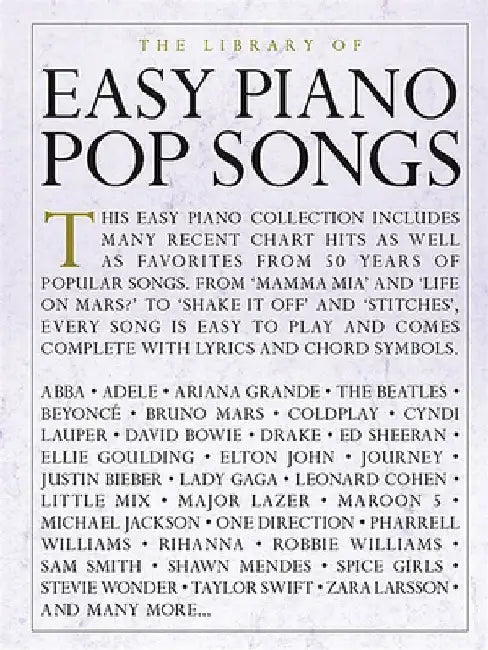 The Library of Easy Piano Pop Songs by Hal Leonard Corp