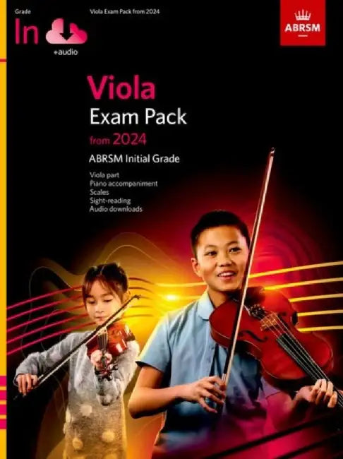 Viola Exam Pack from 2024, Initial Grade, Viola Part, Piano Accompaniment & Audio by ABRSM