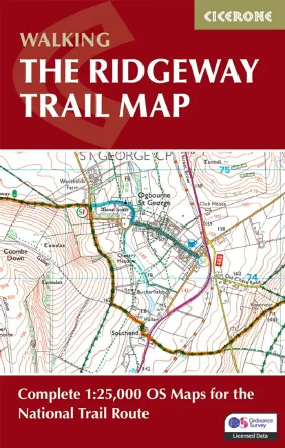 The Ridgeway Trail Map: Complete 1:25,000 OS Maps for the National Trail Route by Steve Davison