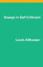 Essays on Self-Criticism by Louis Althusser