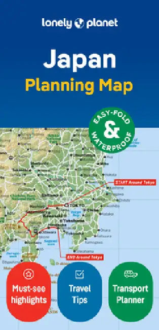 Lonely Planet Japan Planning Map: Durable, Waterproof, Easy-Fold Travel Map with Attractions, Itineraries & Transport Guide Handy Slipcase for Japan A by Planet, Lonely