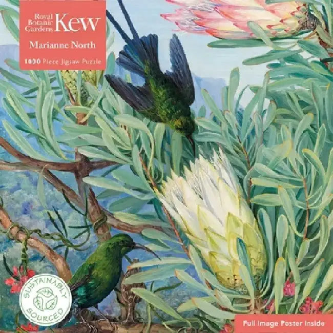 Adult Jigsaw Kew Gardens' Marianne North: Honeyflowers and Honeysuckers: 1000 Piece Jigsaw by Flame Tree Studio