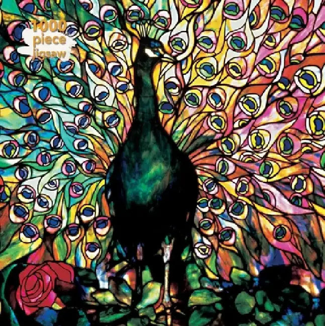 Adult Jigsaw Louis Comfort Tiffany: Displaying Peacock: 1000 Piece Jigsaw by Flame Tree Studio