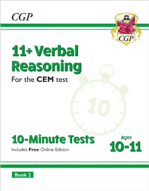 11+ CEM 10-Minute Tests: Verbal Reasoning - Ages 10-11 Book 2 (with Online Edition) by CGP Books