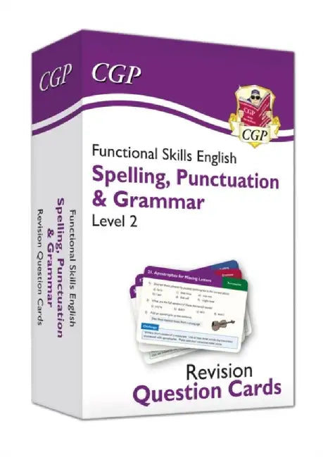 Functional Skills English Revision Question Cards: Spelling, Punctuation & Grammar - Level 2 by CGP Books