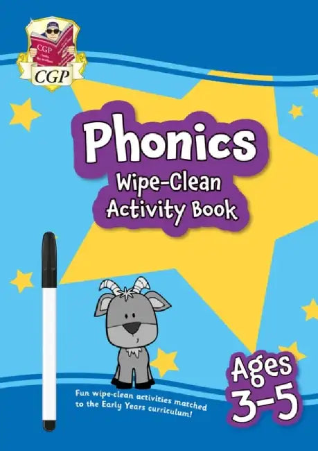 Phonics Wipe-Clean Activity Book for Ages 3-5 (with pen) by CGP Books