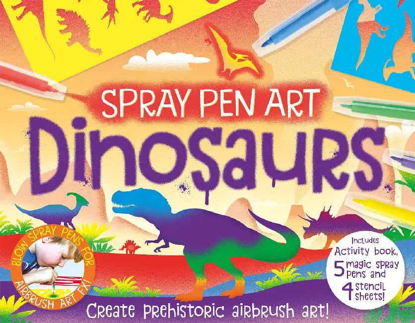 Activity Station Gift Box: Dinosaur Spray Pen Art by Susie Linn