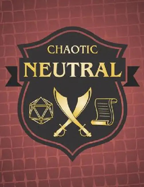 Chaotic Neutral: RPG Themed Mapping and Notes Book - Dark Red Theme by Puddingpie Notebooks