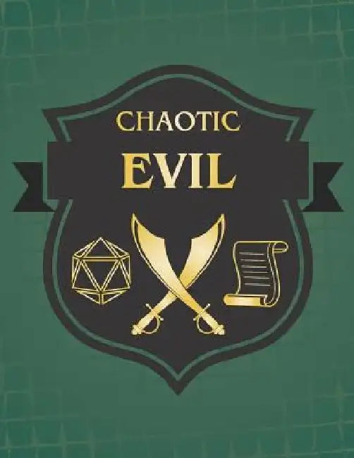 Chaotic Evil: RPG Themed Mapping and Notes Book - Dark Green Theme by Puddingpie Notebooks