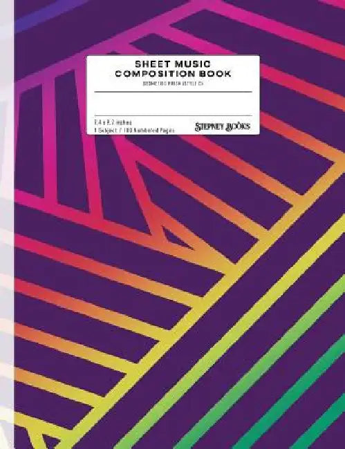 Sheet Music Composition Book: Geometric Prism (Style C), Numbered Pages by Stepney Books