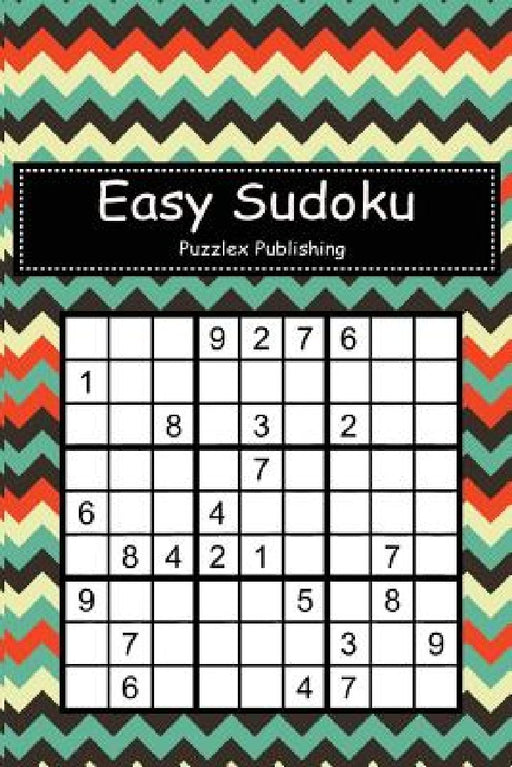Easy Sudoku: Sudoku Puzzle Game For Beginers With minimal chevron pattern cover by Puzzlex Publishing