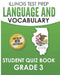 ILLINOIS TEST PREP Language and Vocabulary Student Quiz Book Grade 3: Covers Revising, Editing, Language, Vocabulary, and Grammar by L. Hawas