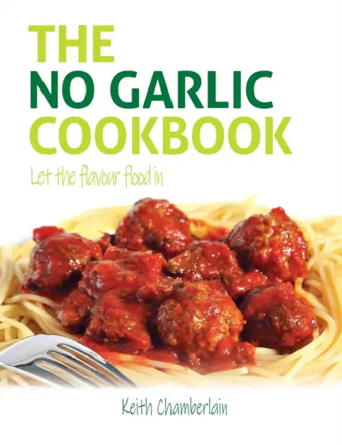 The No Garlic Cookbook Black  White Print by Keith Chamberlain