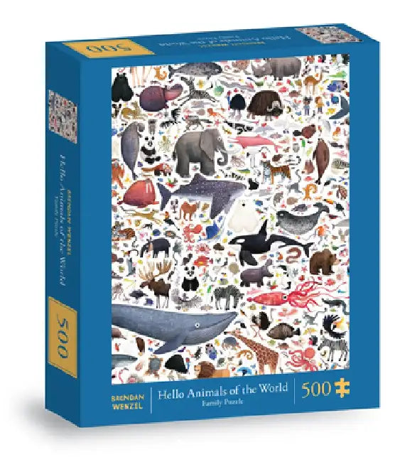 Hello Animals of the World 500-Piece Family Puzzle by Chronicle Books