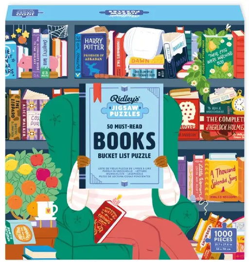50 Must-Read Books of the World Bucket List 1000-Piece Puzzle by Ridley's Games