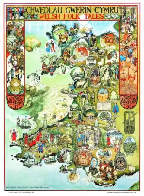 Poster Chwedlau Gwerin Cymru  Welsh Folk Tales Poster by Robin Gwyndaf