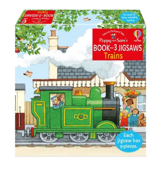 Poppy and Sam's Book and 3 Jigsaws: Trains by Heather Amery
