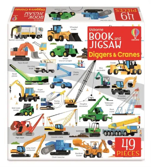 Usborne Book and Jigsaw Diggers and Cranes by Sam Smith