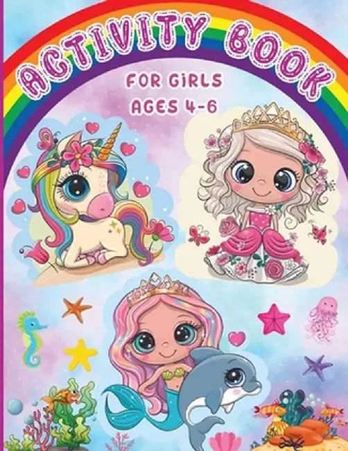 Activity Book for Girls Ages 4-6: Workbook Games Activities: Coloring, Mazes, Spot The Difference, Tracing, Counting, Matching by Designs Estelle