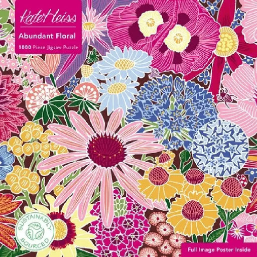 Adult Sustainable Jigsaw Puzzle Kate Heiss: Floral: 1000-Pieces. Ethical, Sustainable, Earth-Friendly by Flame Tree Studio