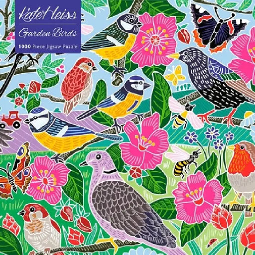 Adult Jigsaw Puzzle: Kate Heiss: Garden Birds: 1000-Piece Jigsaw Puzzles by Flame Tree Studio