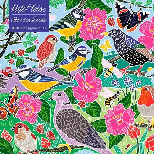 Adult Jigsaw Puzzle: Kate Heiss: Garden Birds: 1000-Piece Jigsaw Puzzles by Flame Tree Studio
