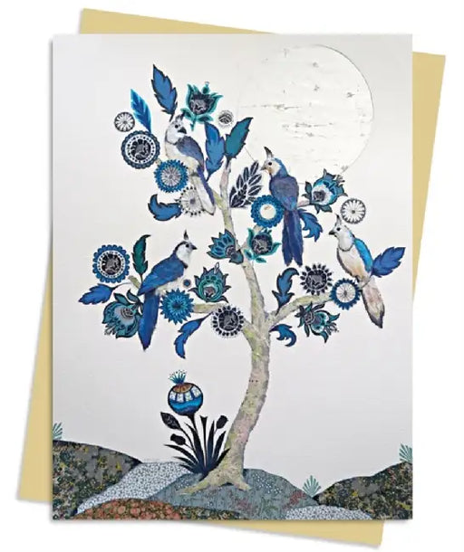 Alexandra Milton: Silver Tree of Life with Four White-Throated Magpies Greeting Card Pack: Pack of 6 by Flame Tree Studio