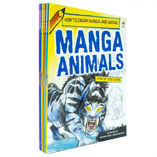 Step By Step Guide How To Draw Manga and Anime For Beginners 6 Books Set Collection: (Animals, Dinosaurs, Dragons, Matiral Arts Figures, Monsters, Superheroes) by Thadha Salma
