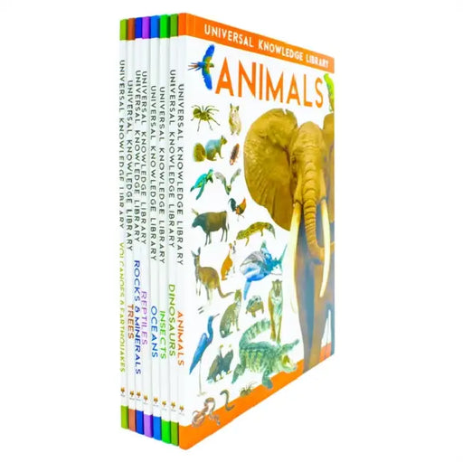 Universal Knowledge Library Animals and Nature 8 Volumes Book Collection Set: (Animals, Dinosaurs, Insects, Oceans, Reptiles, Rocks & Minerals, Trees, Volcanoes & Earthquakes) by Fox Eye Publishing Fox Eye Publishing